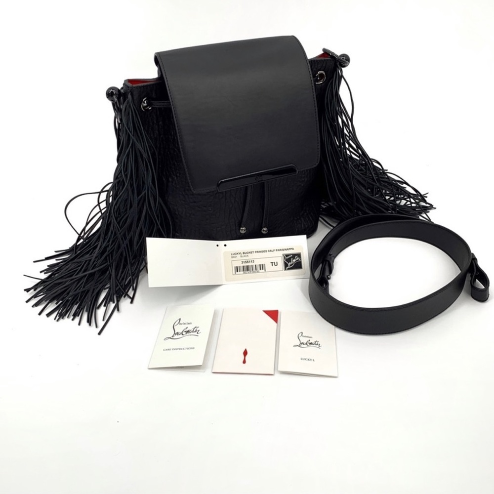 Christian Louboutin “Lucky L” Bucket Nappa Leather Convertible Backpack Bag